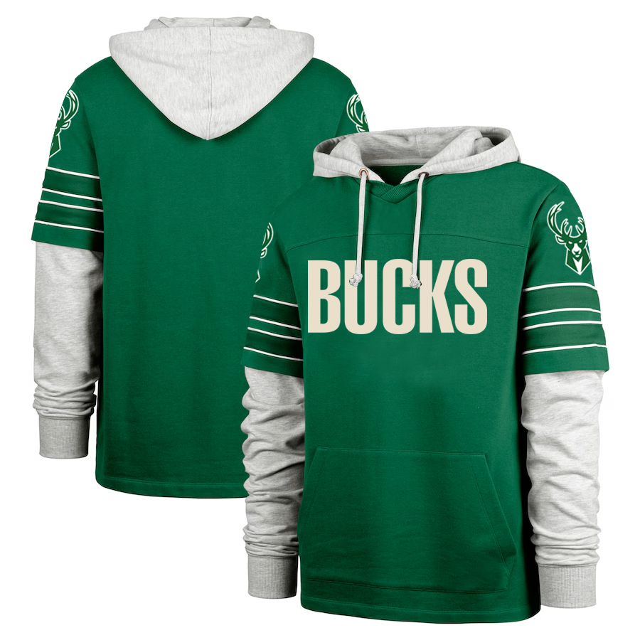 Men Milwaukee Bucks green. 2024 NBA hoodie